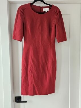 Hugo Boss Red Midi Sheath Dress